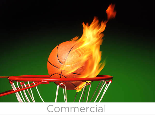 flaming basketball